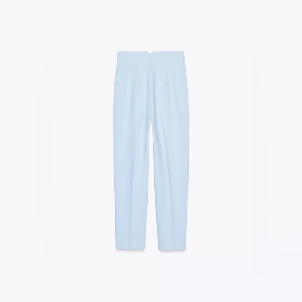 ZARA Elegant PANTS WITH A HIGH WAIST Light Blue Women's Pants - Picture 5 of 8